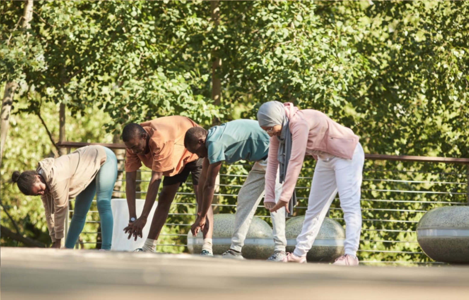 Participants during a structured hatha yoga group session online